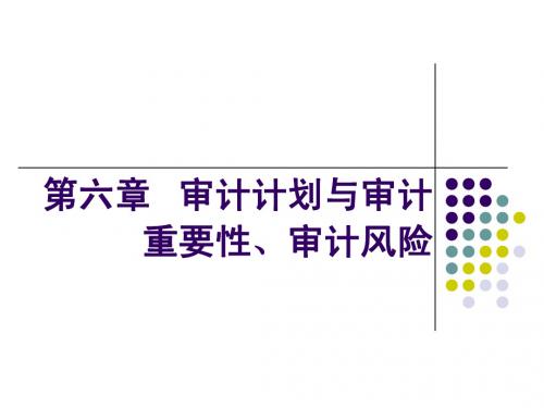 《审计实务》第六章