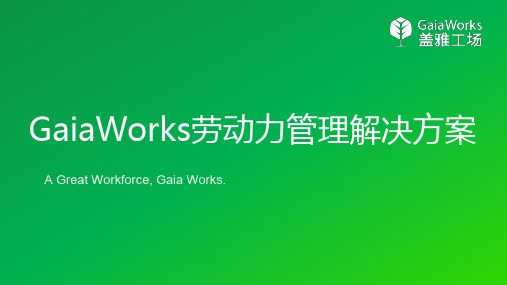 GaiaWorks劳动力管理整体解决方案V1