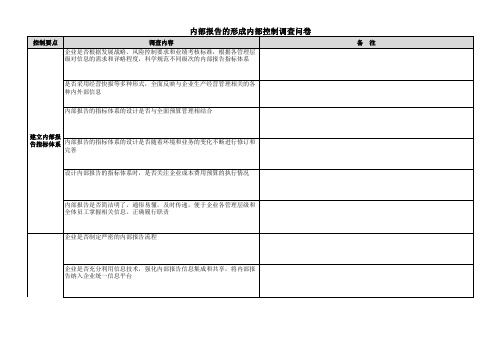 内部信息传递内部控制调查问卷
