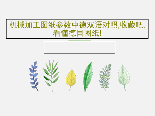 机械加工图纸参数中德双语对照,收藏吧,看懂德国图纸!41页PPT