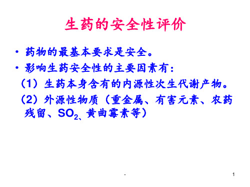 生药的安全性评价(2014)PPT课件