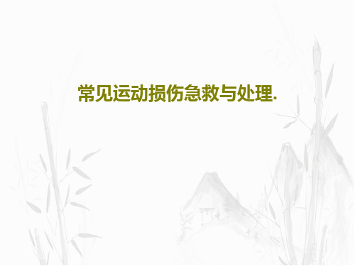 常见运动损伤急救与处理.65页PPT