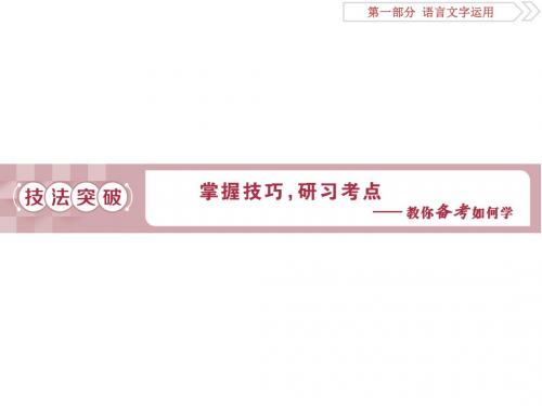 2019届高考语文(苏教版)复习资料课件：提炼语意 2 技法突破