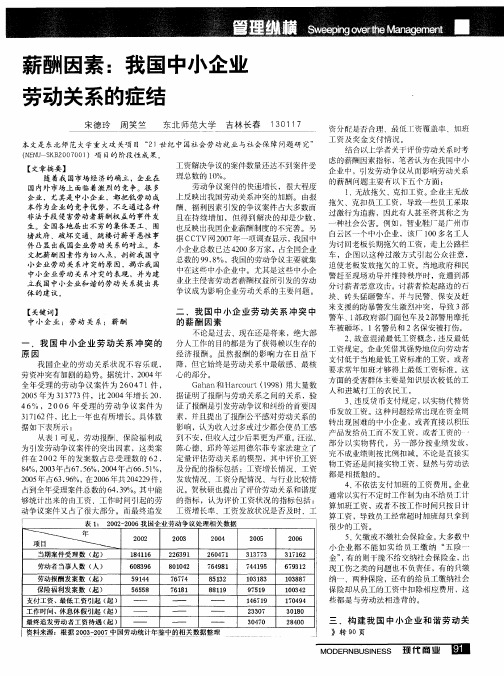 薪酬因素：我国中小企业劳动关系的症结