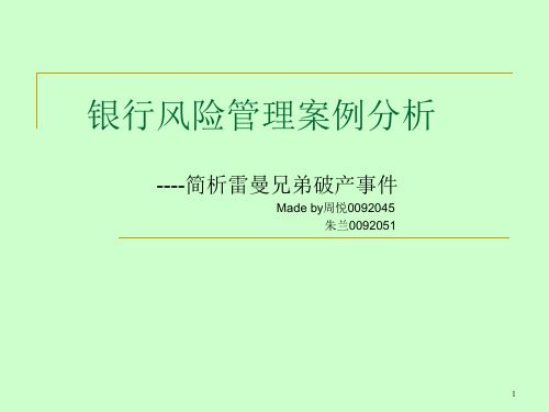 银行风险管理案例分析PPT课件