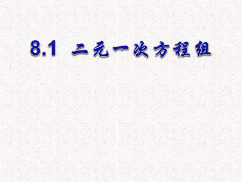 人教版数学七年级下册 8.1 二元一次方程组 (共25张PPT)