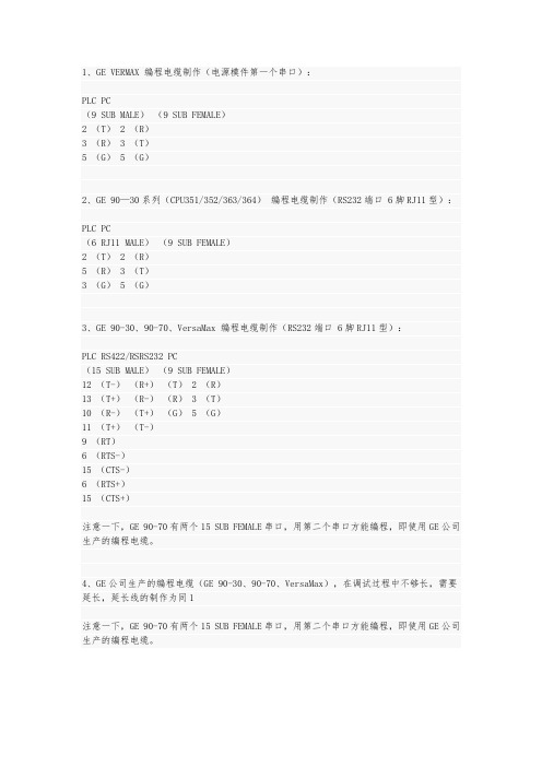 PLC电缆制作大全