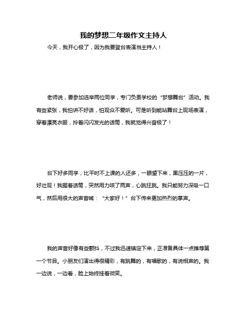 我的梦想二年级作文主持人