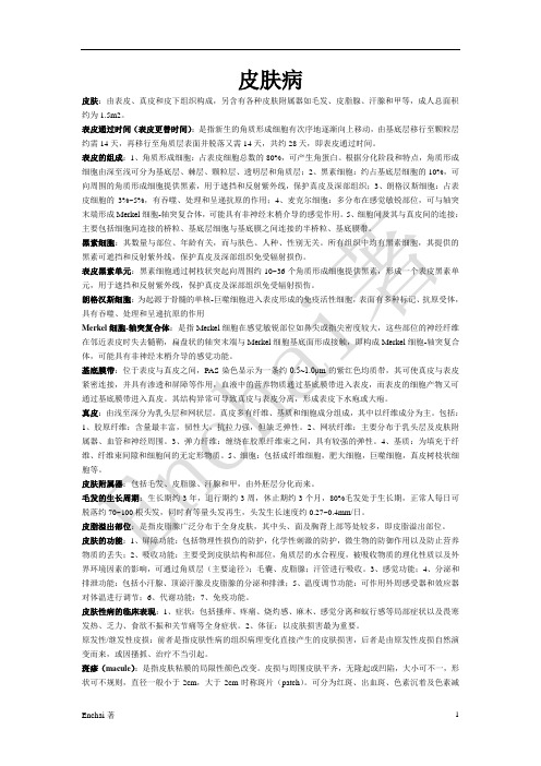 皮肤性病学复习资料