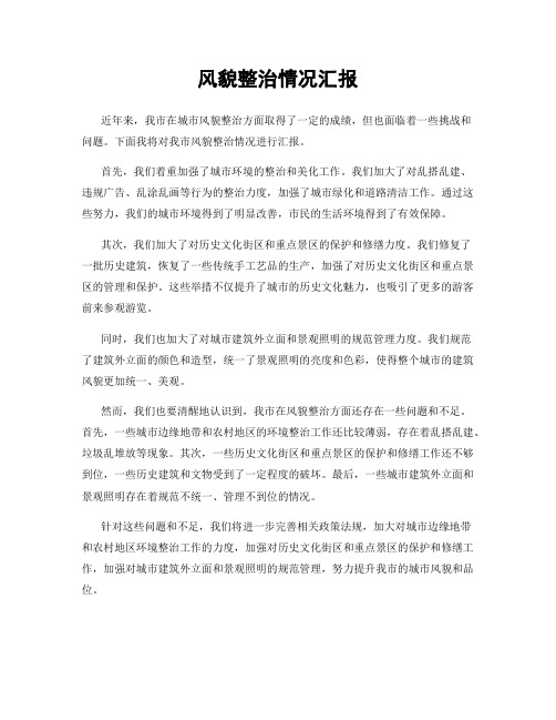 风貌整治情况汇报