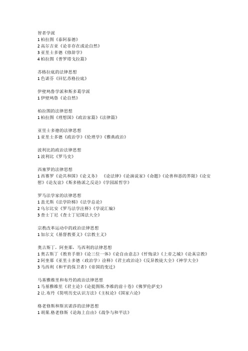 西方法律思想史著作精选选