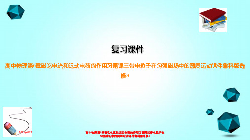 高中物理第6章磁吃电流和运动电荷的作用习题课三带电粒子在匀强磁场中的圆周运动课件鲁科版选修3
