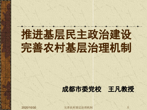 推进基层民主政治建设完善农村基层治理机制(宣讲).pptx
