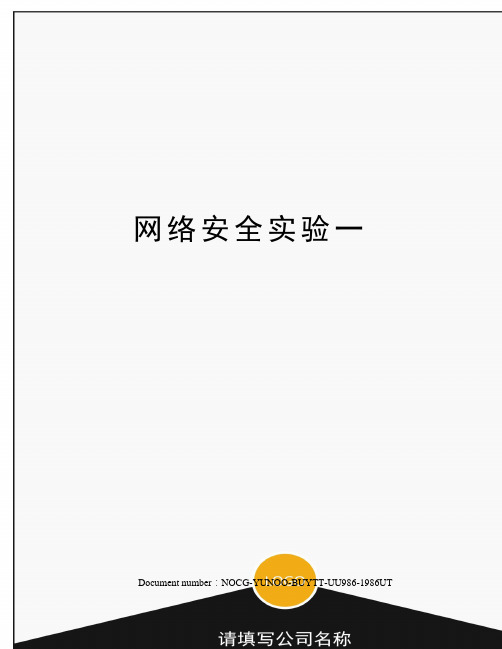 网络安全实验一