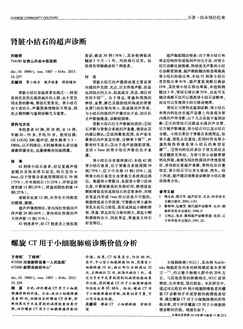 肾脏小结石的超声诊断