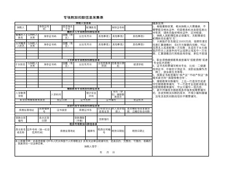 专项附加扣除采集信息表