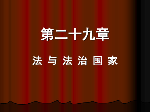 第二十九章法与法治国家