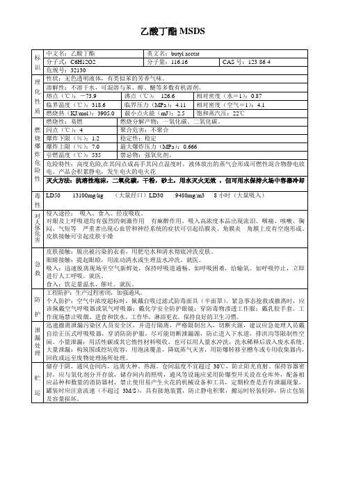 醋酸乙酯MSDS