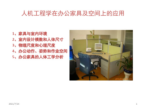 人机工程学在办公空间的应用PPT课件