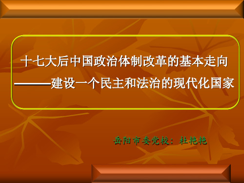 十七大后中国政治