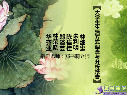 大学生生活方式调查与分析报告小组ppt