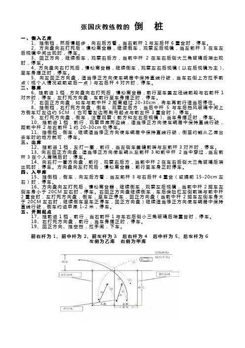 张国庆教练教的 倒  桩