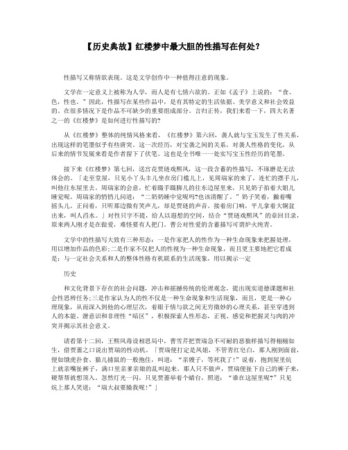 【历史典故】红楼梦中最大胆的性描写在何处