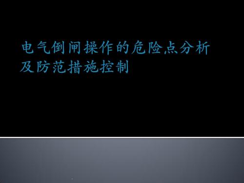 电气倒闸操作的危险点分析及防范措施PPT优质课件