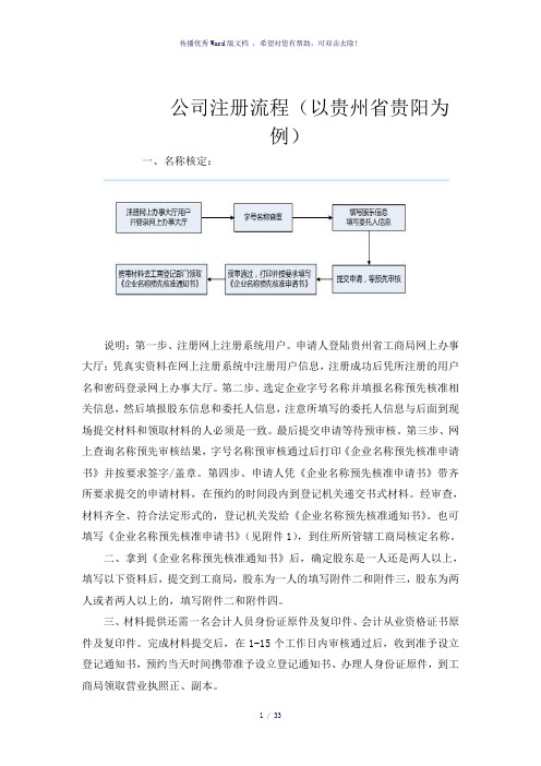 最新公司注册流程(参考模板)