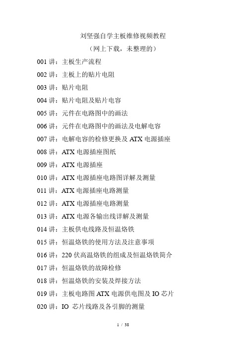 刘坚强自学主板维修-目录大全(l转载)