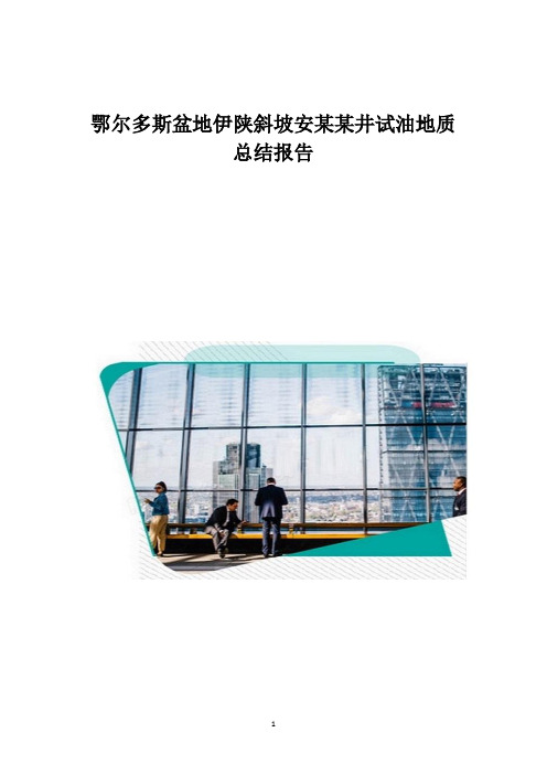 鄂尔多斯盆地伊陕斜坡安某某井试油地质总结报告1