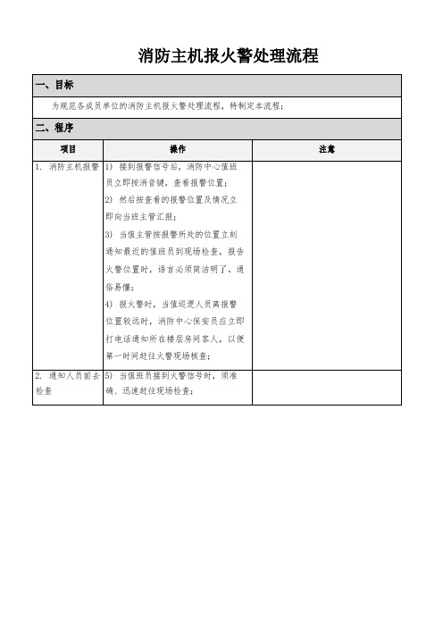 03消防主机报火警处理流程