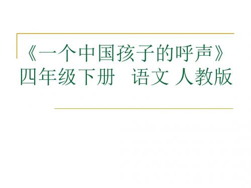 《一个中国孩子的呼声》课件