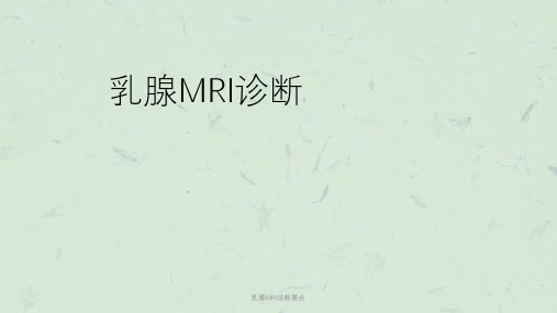 乳腺MRI诊断要点课件
