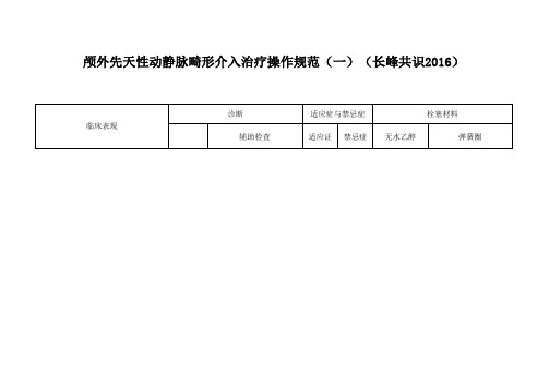 颅外动静脉畸形介入治疗操作指南-共识