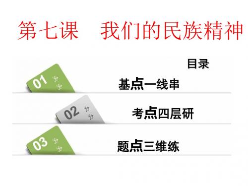 高考政治一轮复习第三单元中华文化与民族精神第七课我们的民族精神课件新人教版必修31