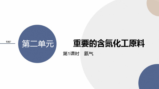 2024-2025学年高一化学(苏教版)必修第二册配套课件专题7第二单元第1课时氨气