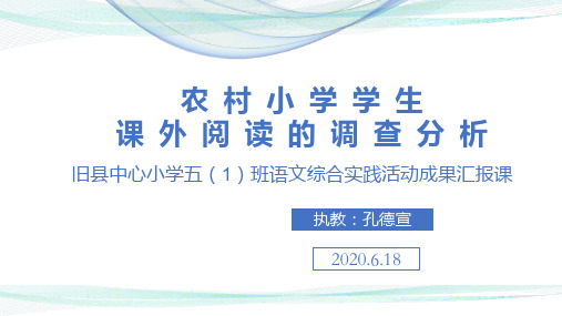 农村小学学生课外阅读调查分析课例PPT