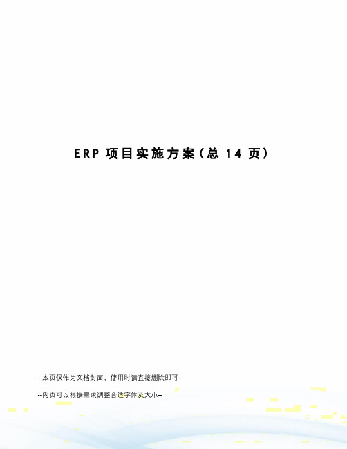 ERP项目实施方案