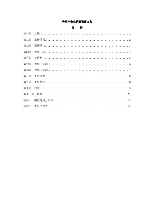 房地企业薪酬设计方案