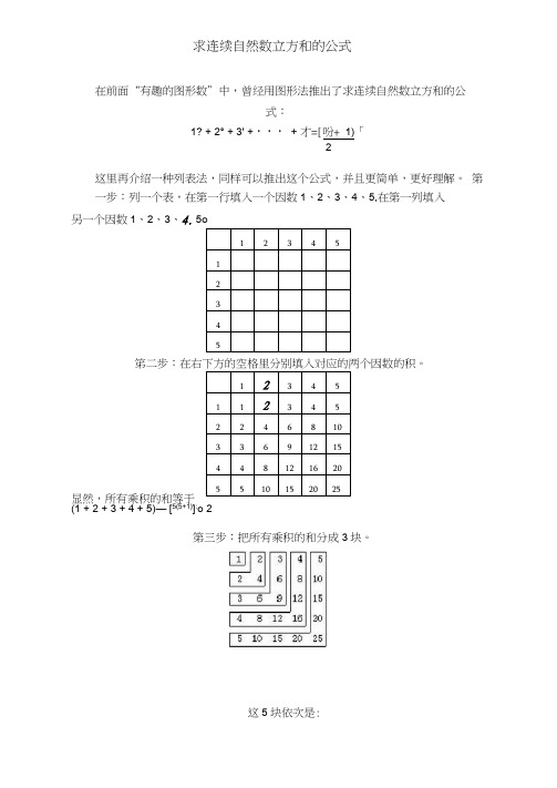4、求连续自然数立方和的公式