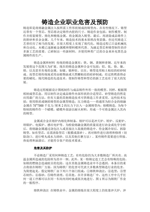 铸造企业职业危害及预防