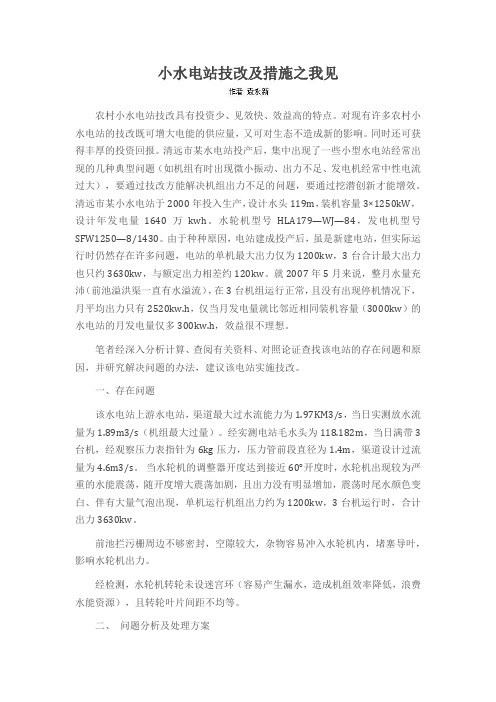 小水电站技改及措施之我见