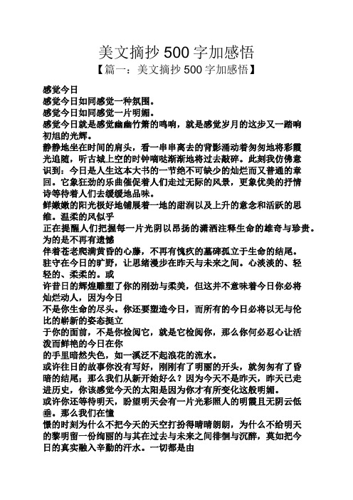 美文摘抄500字加感悟