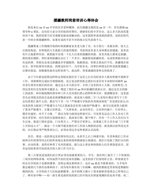 援疆教师岗前培训心得体会