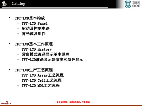 TFTLCD显示原理及工艺流程