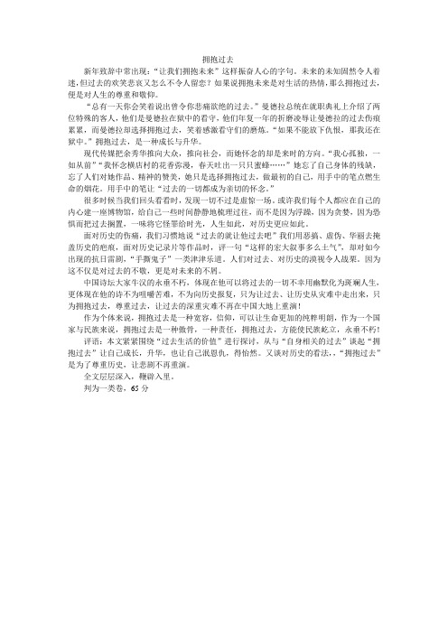 南京市高三一模考场优秀作文