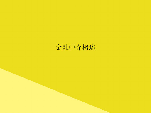 金融中介概述PPT资料(正式版)