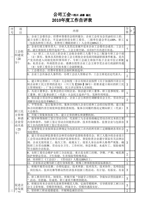 工会自评表--空