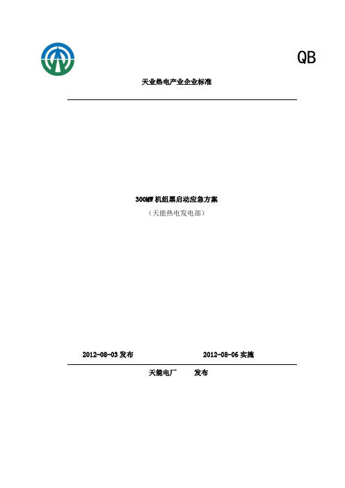 火力发电厂黑启动应急方案(汽机部分)